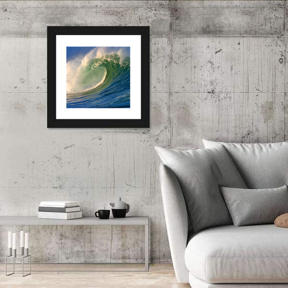 Waimea Shorebreak Wave Wall Art in a room, square