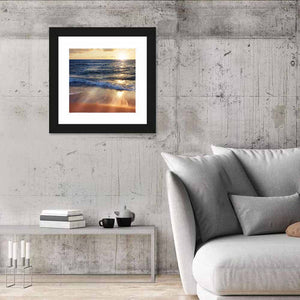 Splashing Waves Sunset Wall Art