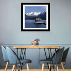 Lake Nahuel Huapi Catamaran and Snow-capped Mountains Wall Art