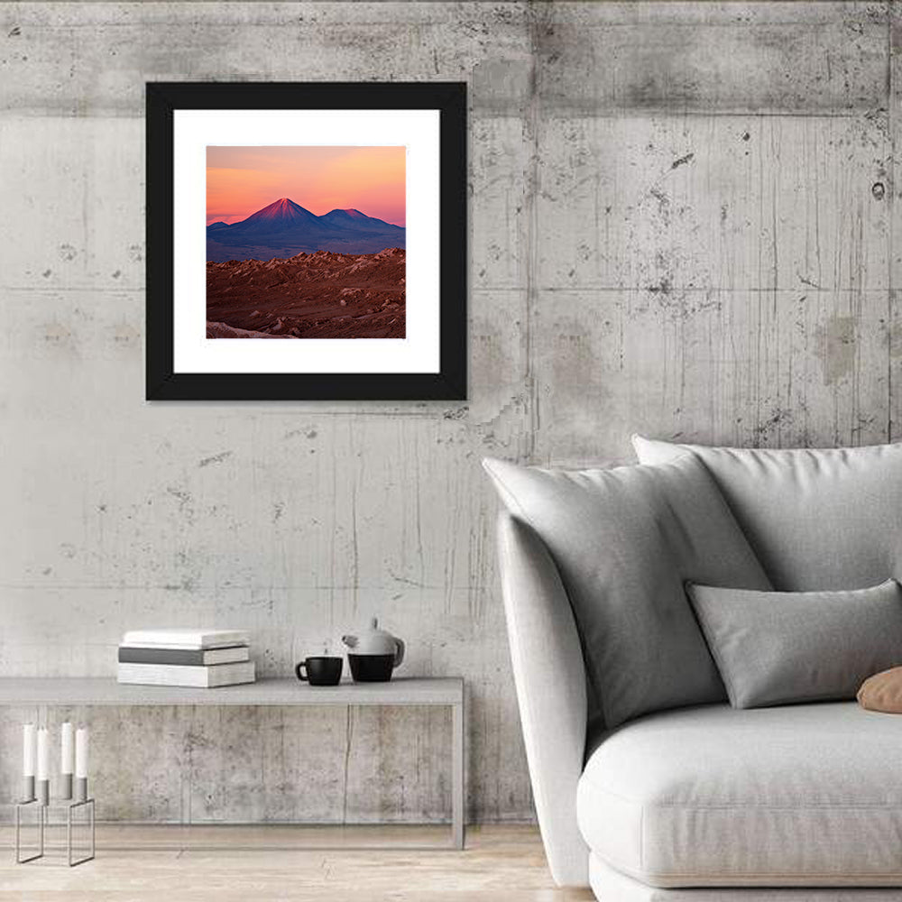Valle De La Luna, Licancabur Volcano Wall Art in a room, square