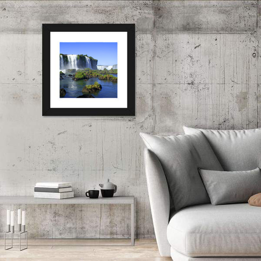 Iguazu Falls Mossy Rocks Wall Art