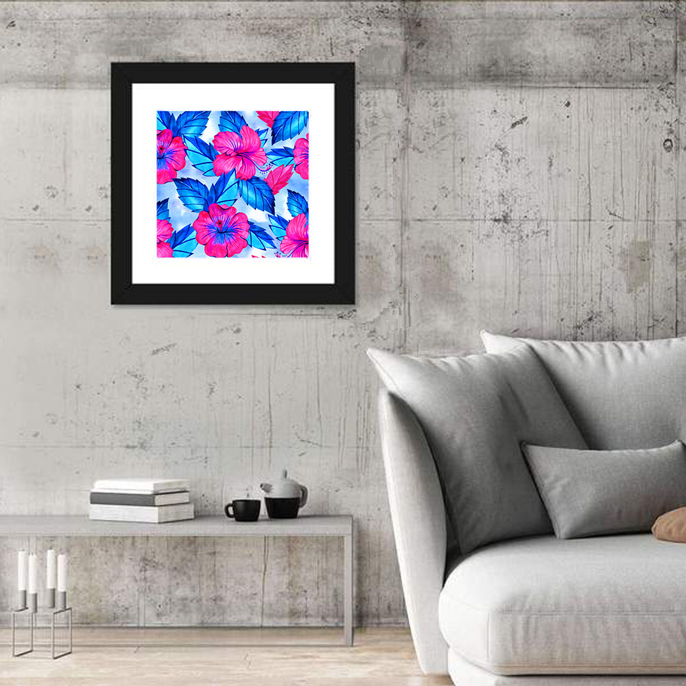 Tropical Hibiscus Pattern Wall Art