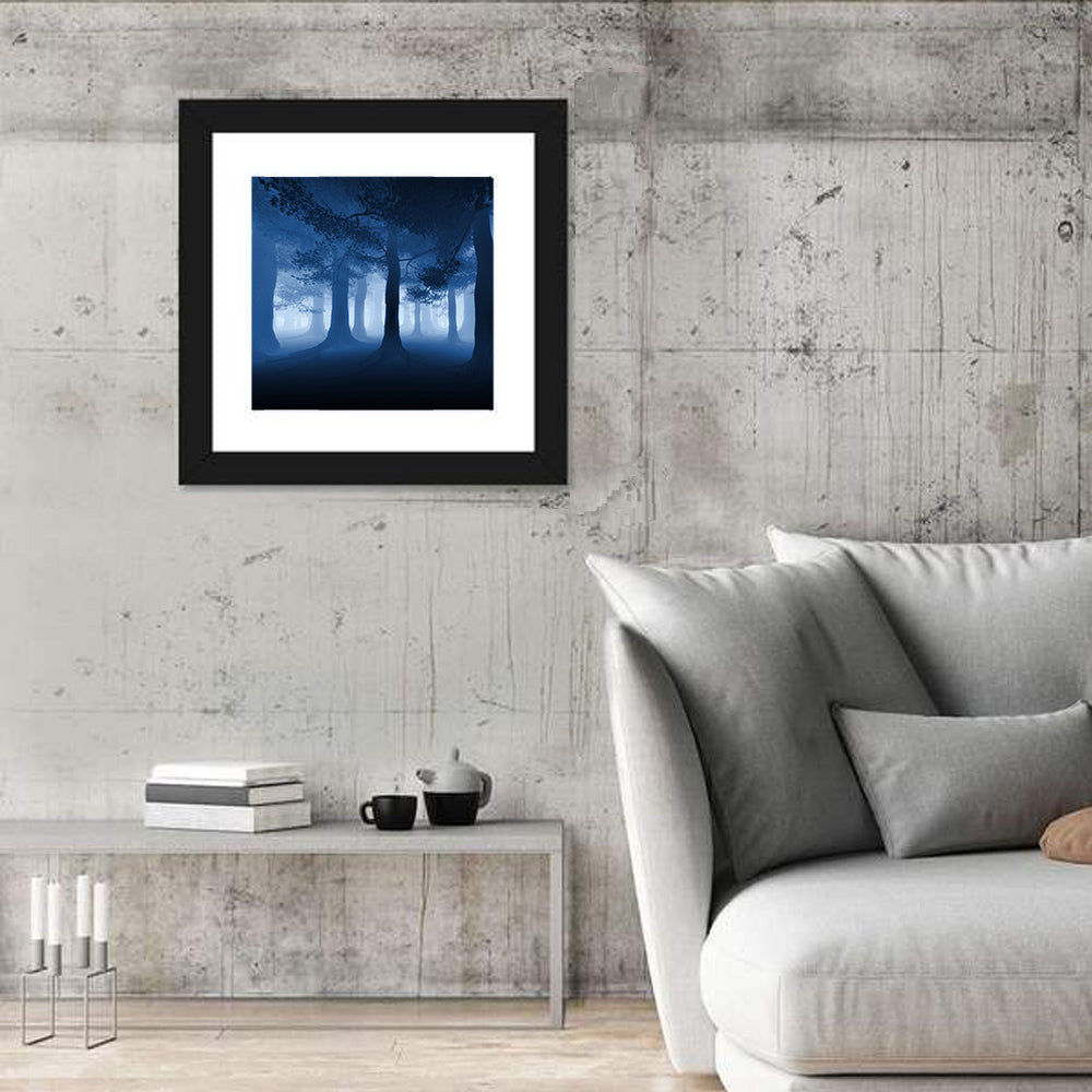 Midnight Blue Forest Wall Art