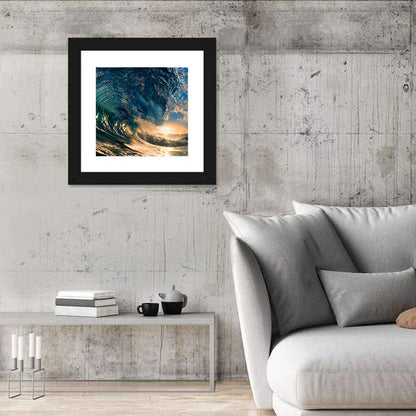 Ocean Wave Sunset Wall Art