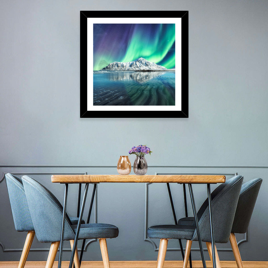 Aurora Over Skagsanden Beach Wall Art