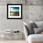 Sunlit Road Through Green Field Wall Art
