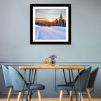 Snowy Road at Sunset Wall Art