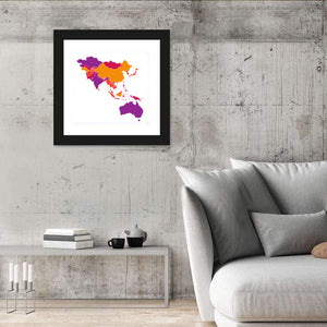 Asia Pacific Map Wall Art