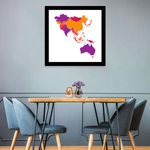 Asia Pacific Map Wall Art