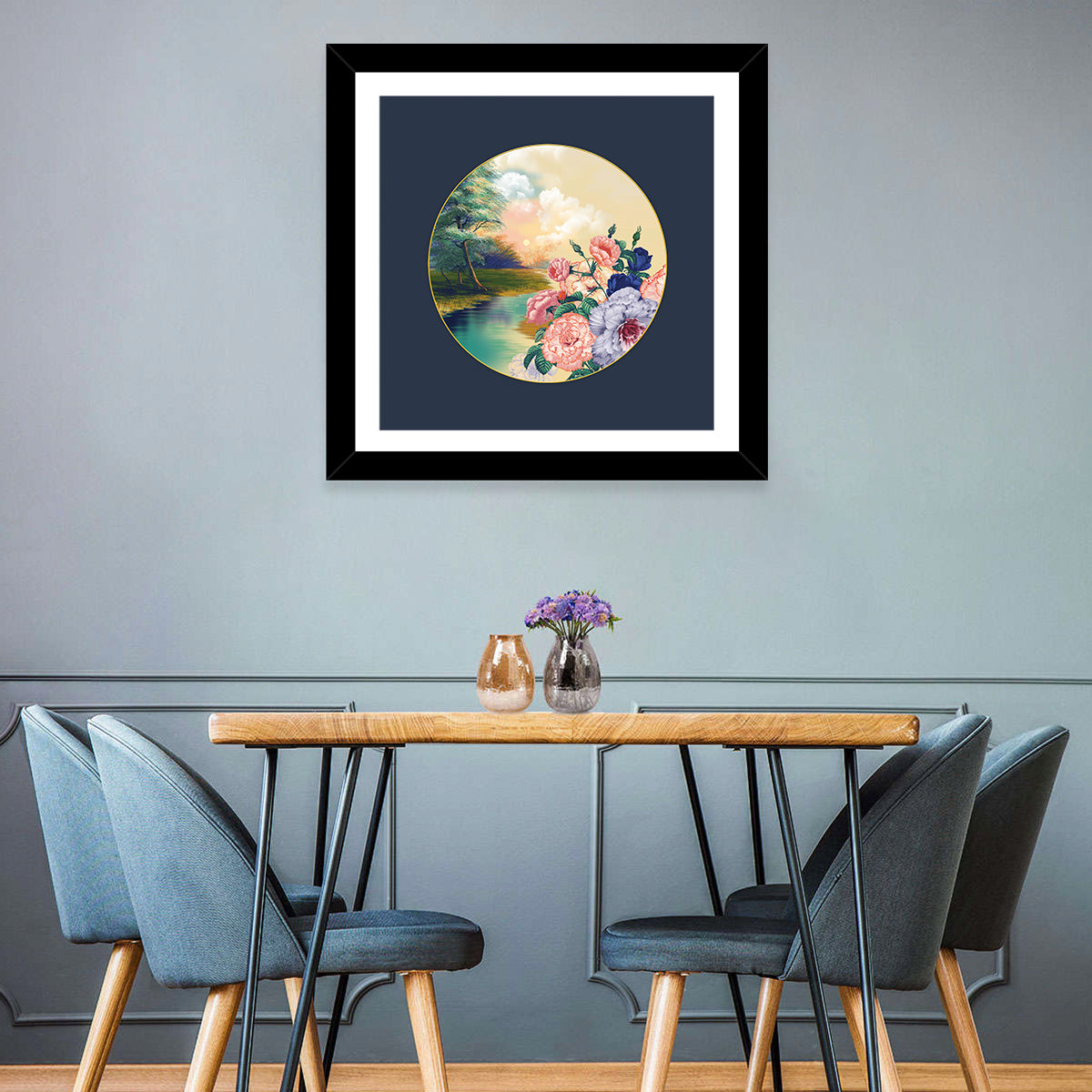 Golden Garden Circle Wall Art
