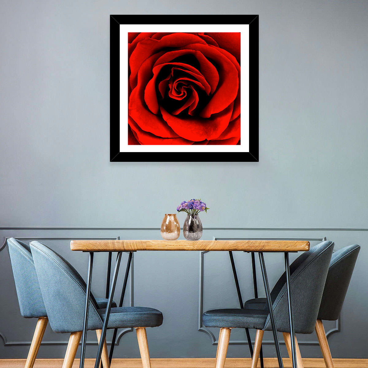 Velvety Red Rose Close-up Wall Art