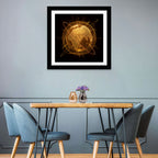 Golden Hologram Globe Wall Art