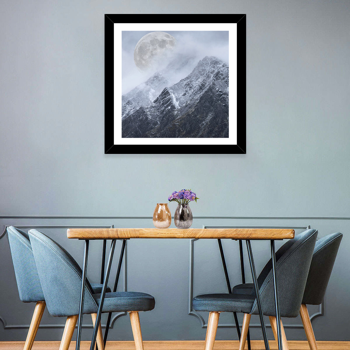 Supermoon Over Snow-capped Peaks Wall Art
