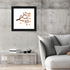 Golden Winter Leaves Illustration Wall Art