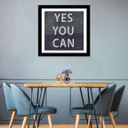 Yes You Can Chalkboard Typography Wall Art