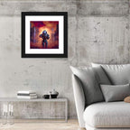 Glowing Visor Cyberpunk Soldier Wall Art