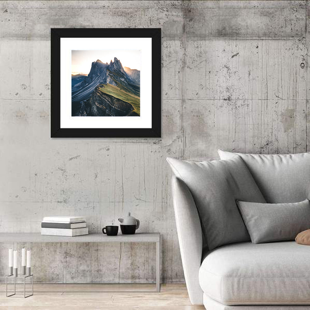 Seceda Ridge, Dolomites Wall Art in a room, square