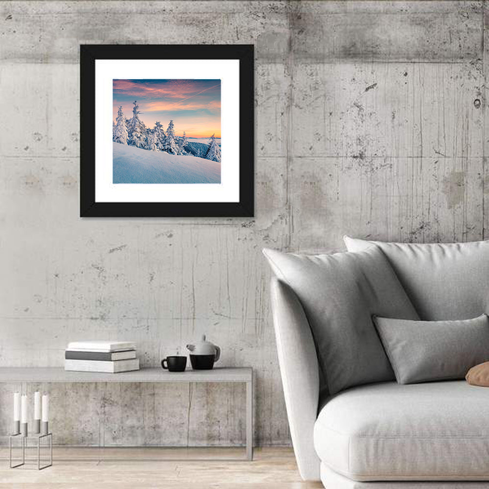 Snowy Carpathian Sunset Wall Art