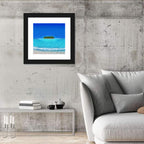 Turquoise Atoll Sandbar with Palm Trees Wall Art