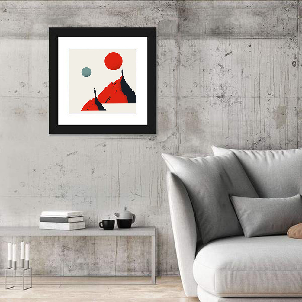 Peak Conversation Minimalist Illustration Wall Art