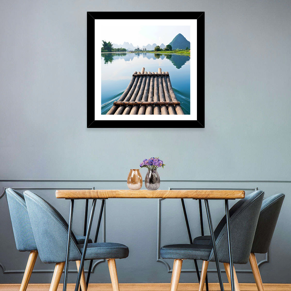 Li River Raft Wall Art