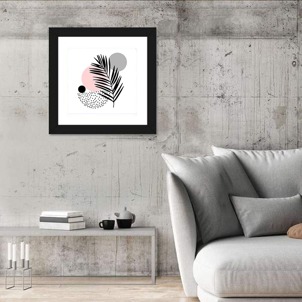 Pink Sun Moon Palm Leaf Illustration Wall Art