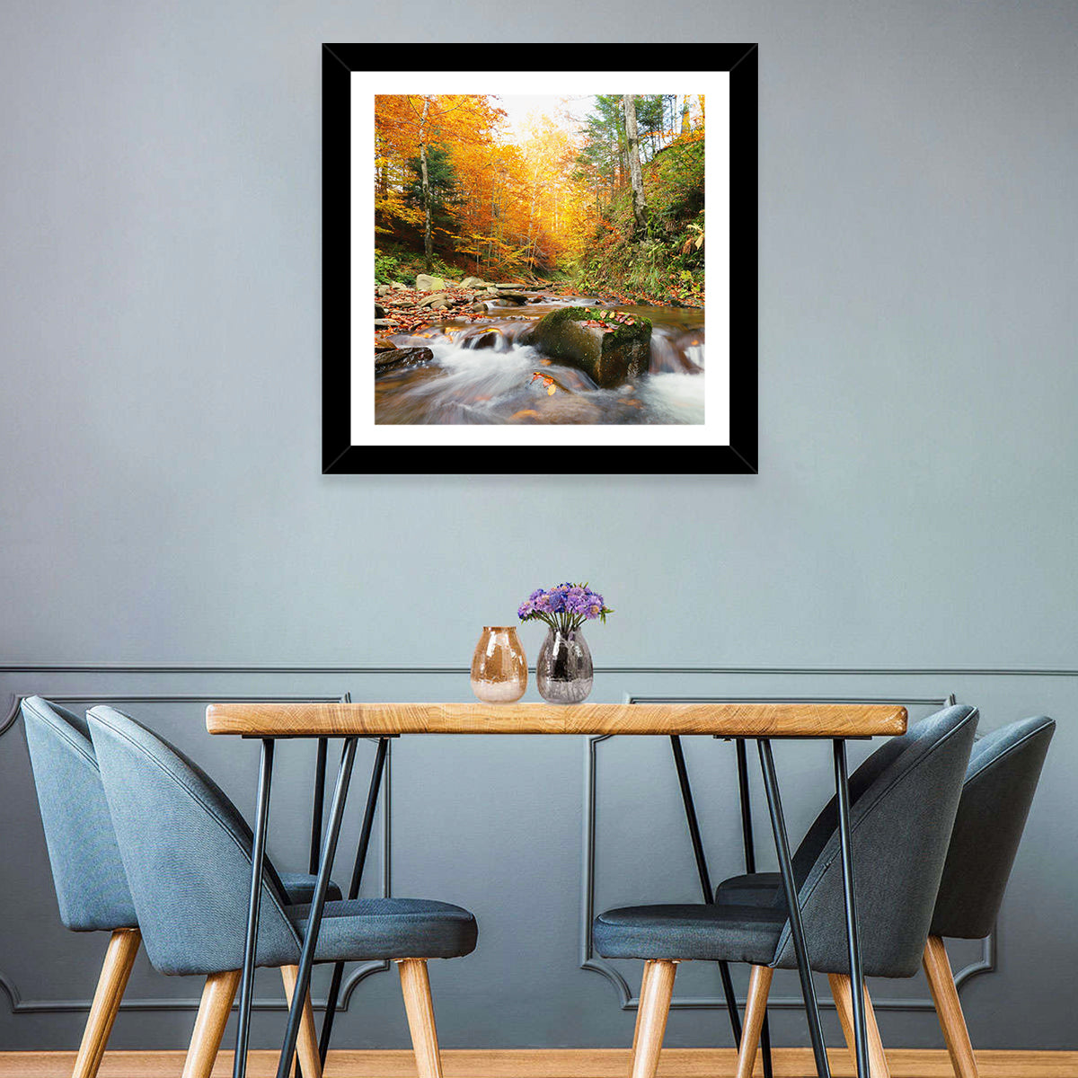 Autumn Forest Stream Wall Art