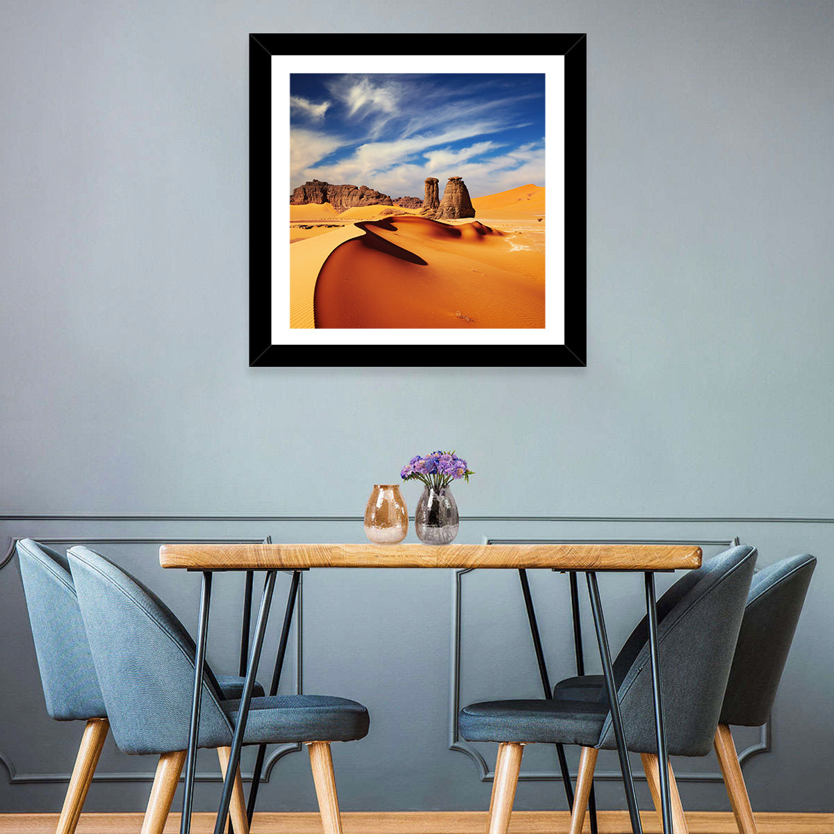 Tadrart Rouge Sand Dunes Wall Art in a room, square