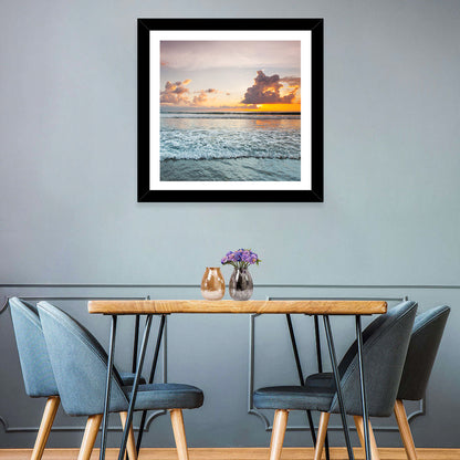 Cloudy Beach Sunset Wall Art