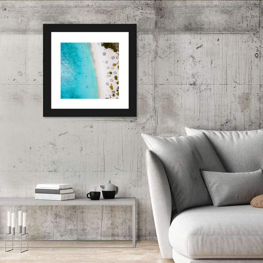 Cas Abou Aerial Shoreline Wall Art in a room, square