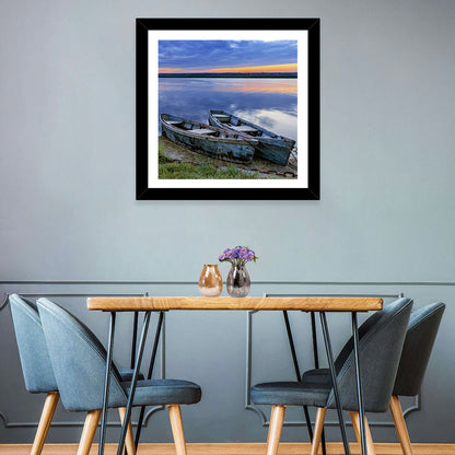 Parked Wooden Boats Wall Art