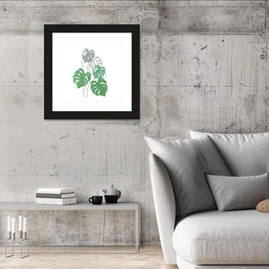 Monstera Leaves Minimalist Wall Art