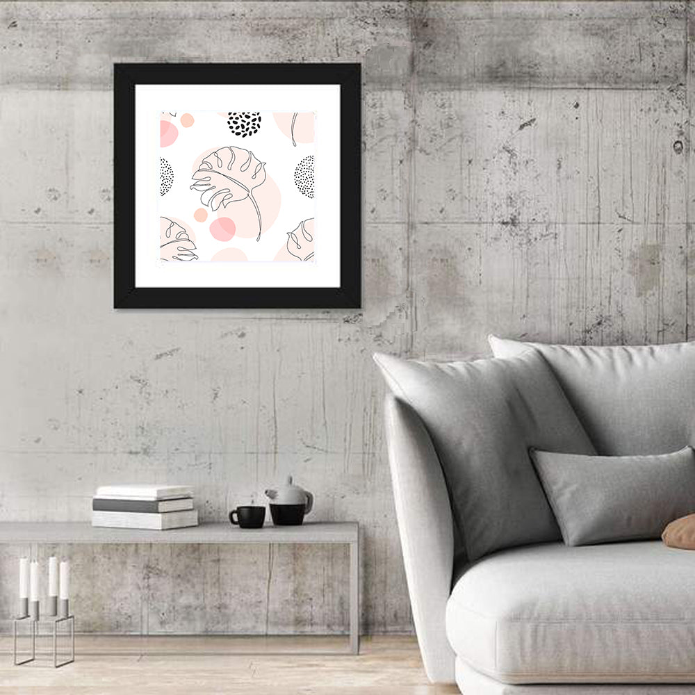 Blush Monstera Leaf Pattern Wall Art