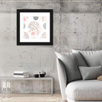 Blush Monstera Leaf Pattern Wall Art