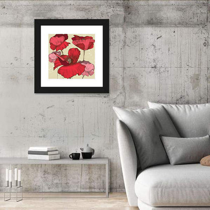 Poppy Flowers Abstract Wall Art