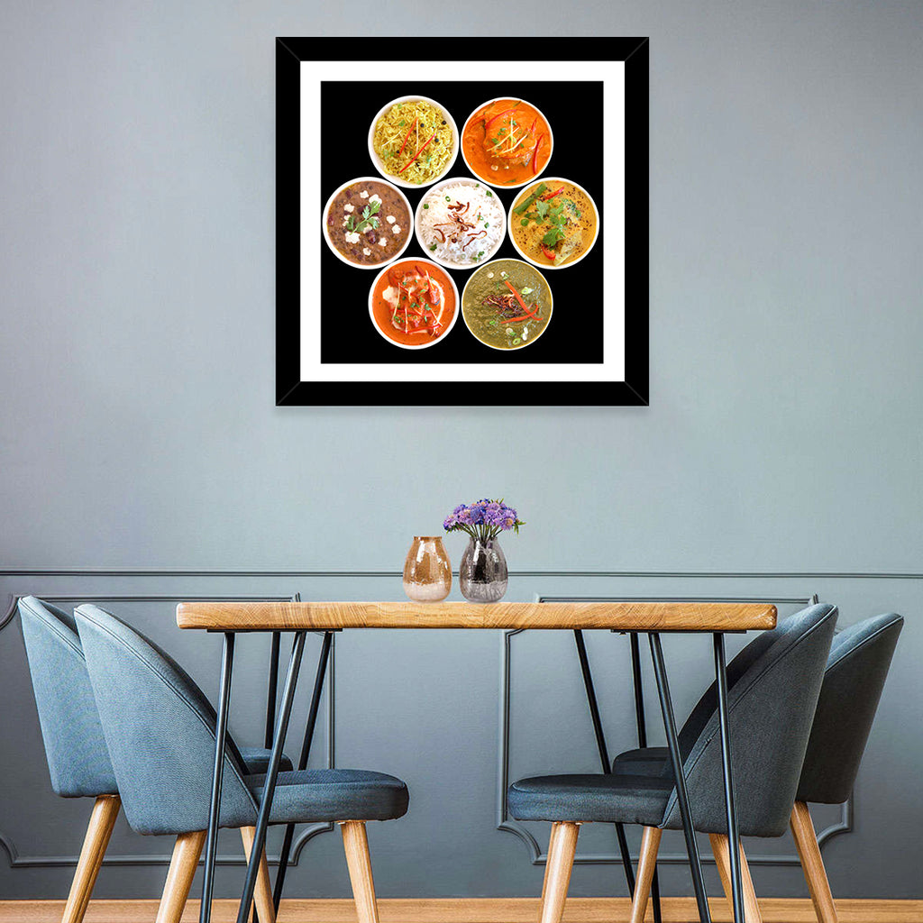 Six Indian Curry Bowls Wall Art