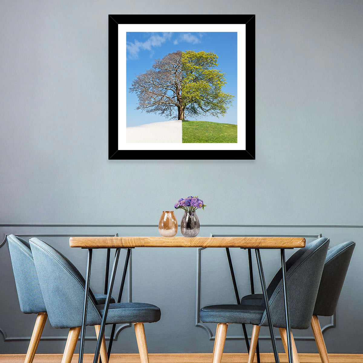 Winter Summer Concept Tree Wall Art
