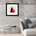 Forest Fire Minimalist Illustration Wall Art