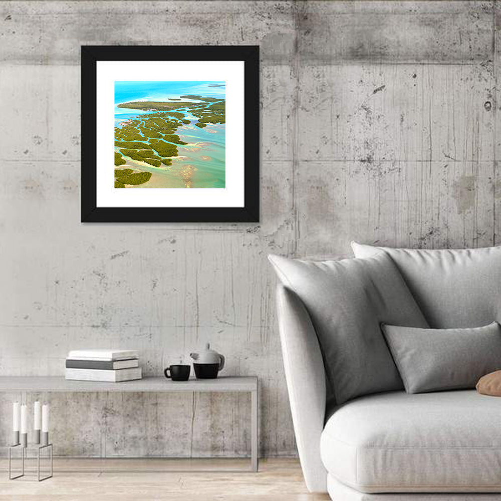Florida Keys Mangrove Islands Wall Art in a room, square