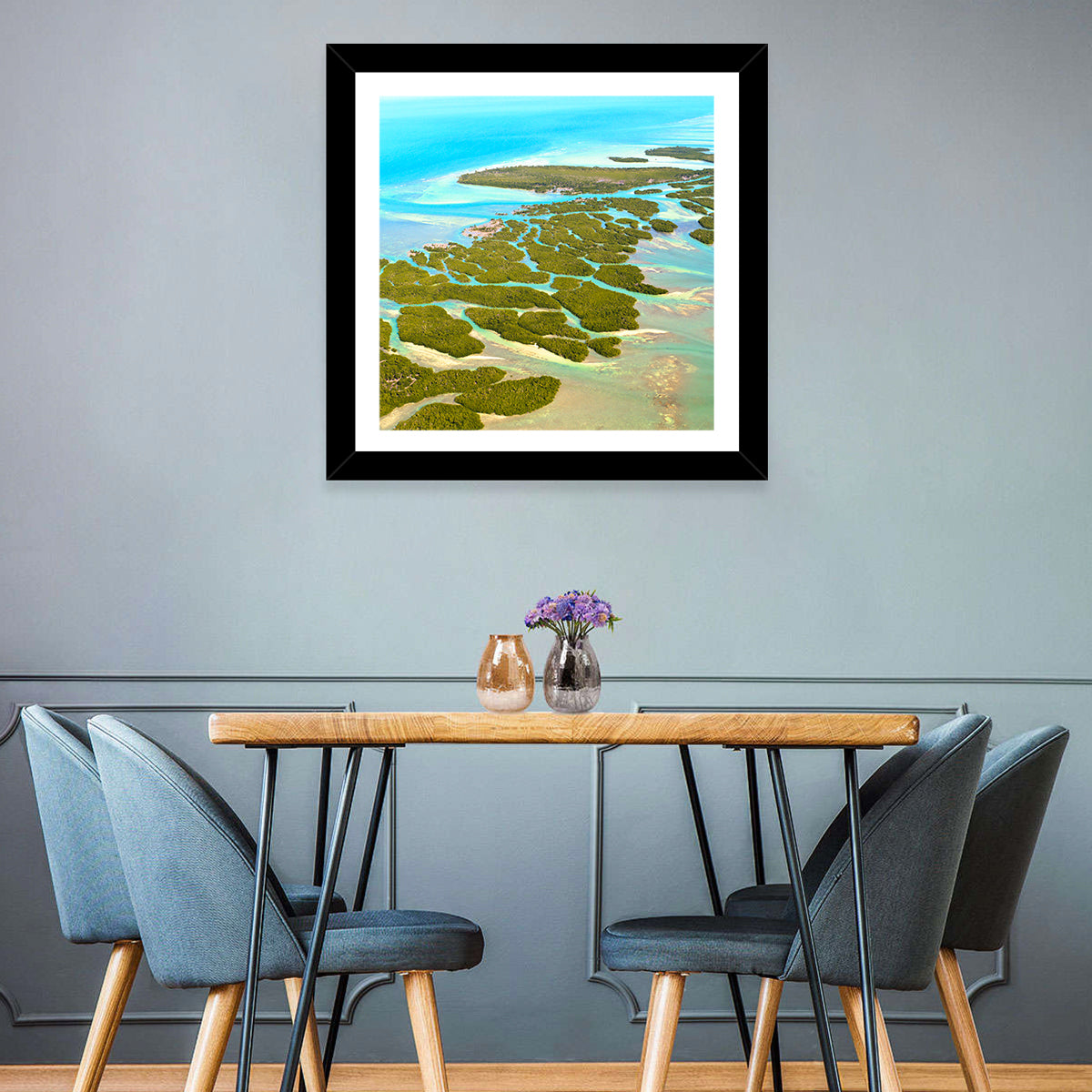 Florida Keys Mangrove Islands Wall Art in a room, square
