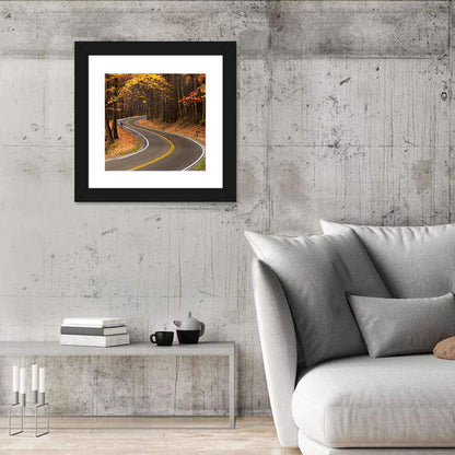 Curvy Autumn Roadway Wall Art