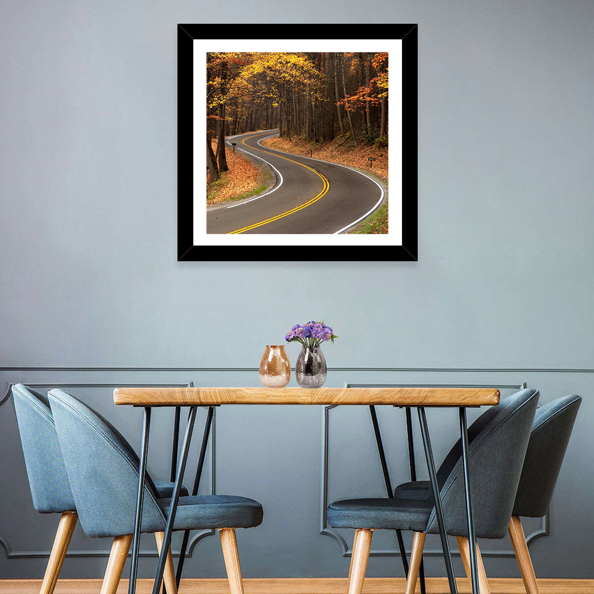 Curvy Autumn Roadway Wall Art