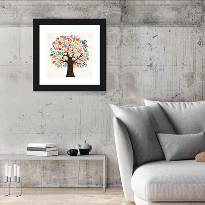 Colored Hands Tree Wall Art