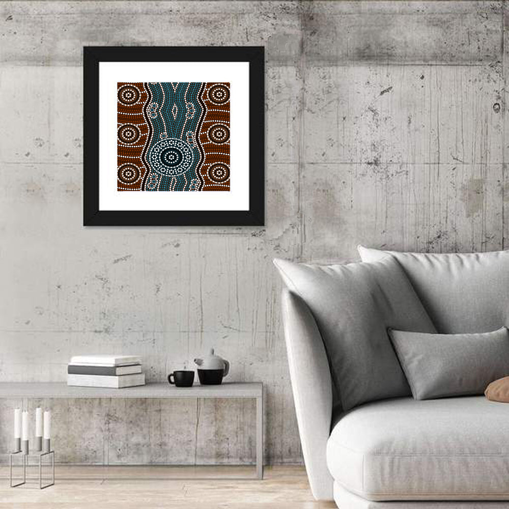 Concentric River Dot Painting Wall Art