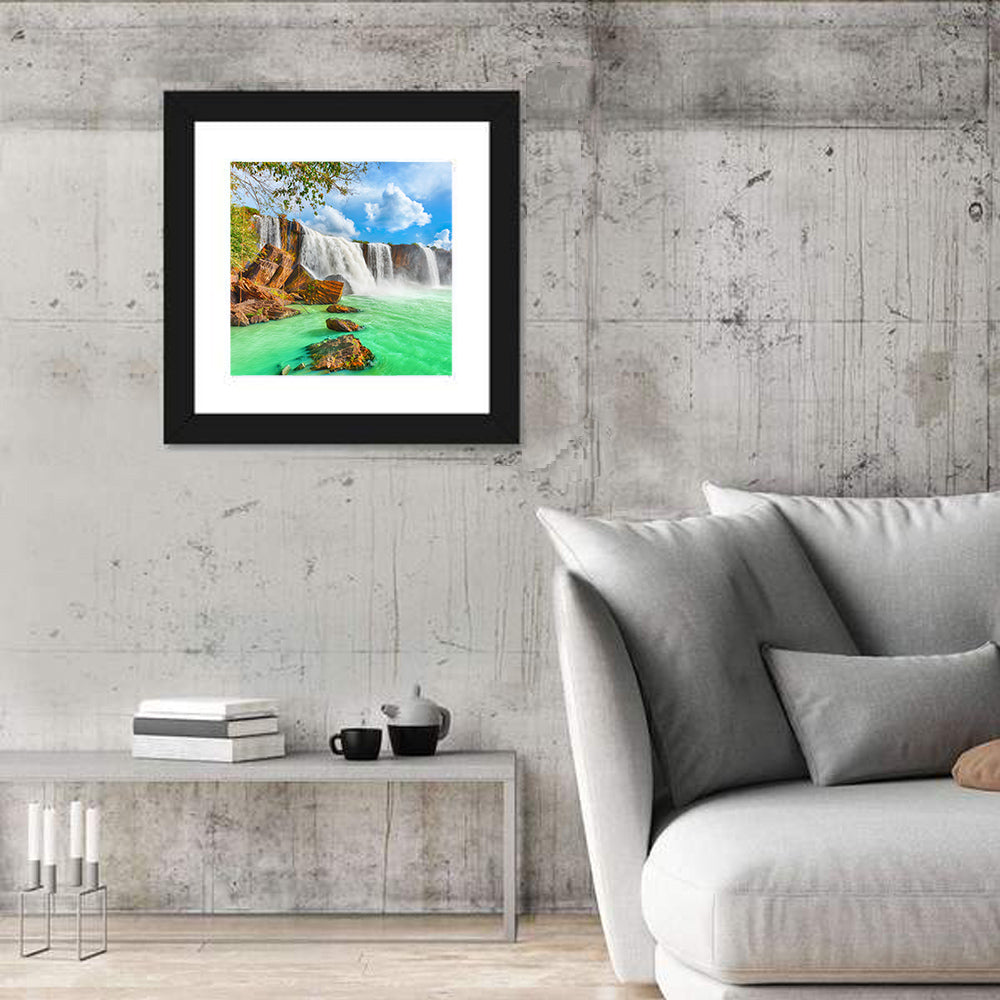 Dray Nur Waterfall Wall Art in a room, square