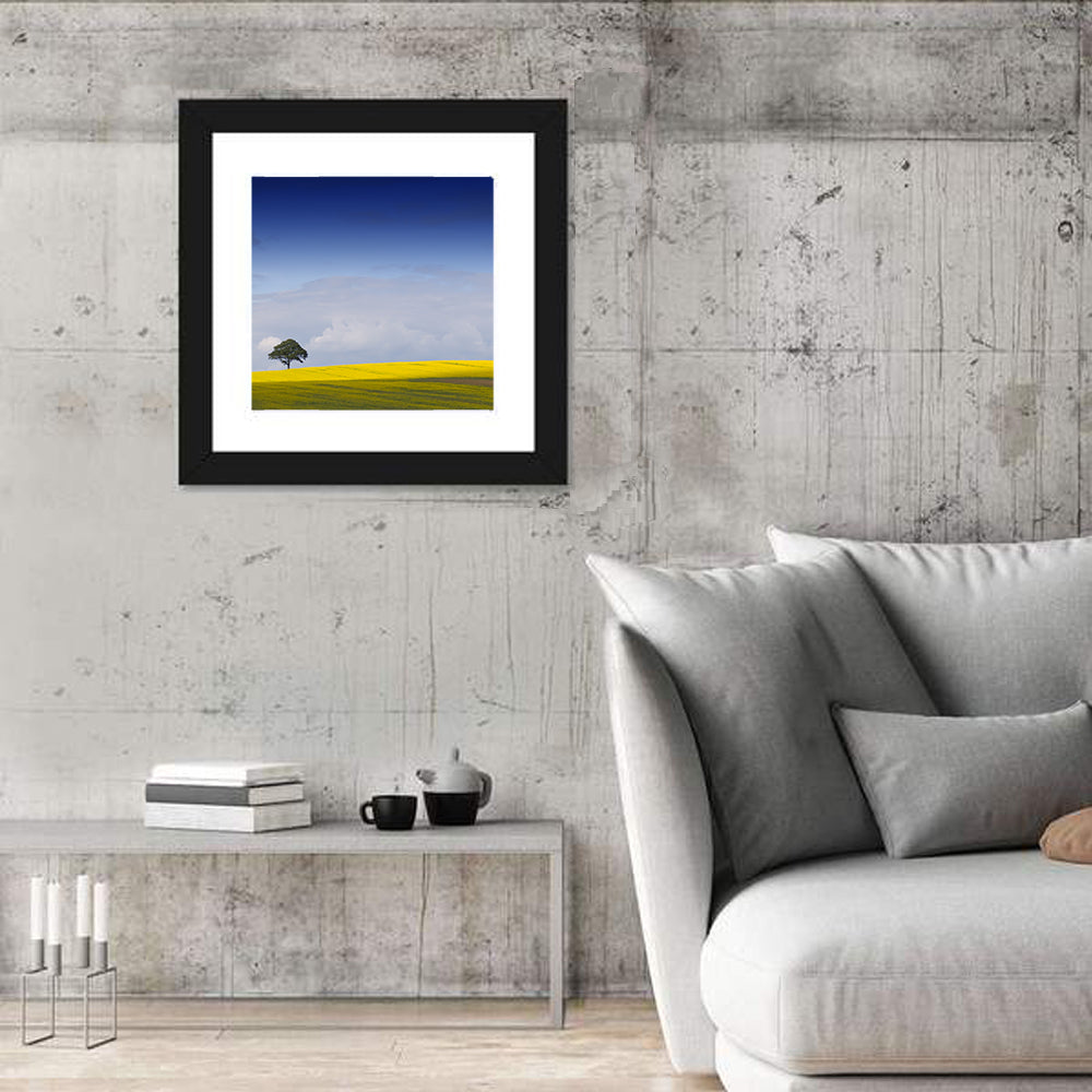 Solitary Tree Over Rapeseed Field Wall Art