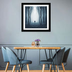 Lone Figure in Misty Forest Wall Art