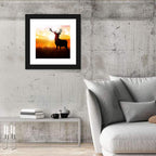 Golden Hour Deer Silhouette Wall Art