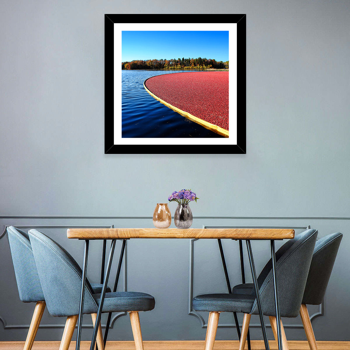 Flooded Cranberry Bog Wall Art in a room, square
