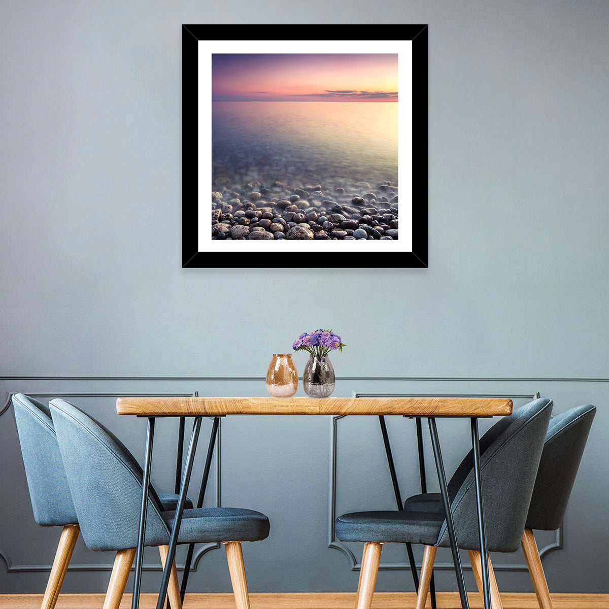 Pebbles Beach Sunset Wall Art